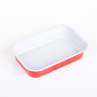 Luxury design red color disposable aluminum foil bowl food grade 400ml airline food box