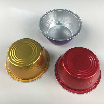 food grade packaging round baking aluminum honey cups dessert cup with lid