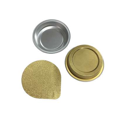 15ml  mini empty flan gold color baking tools aluminum foil container for packing jar with plastic lid or heat seal lid