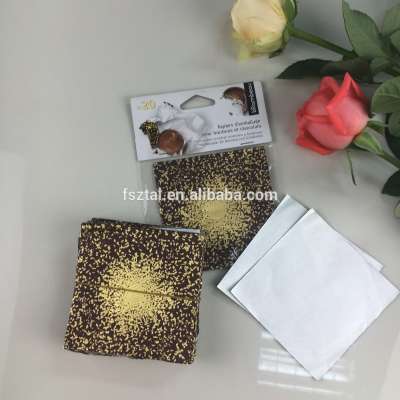 Manufacturer-various sizes Gold color coated embossing asian decorative aluminum foil chocolate and sweet wrapping paper